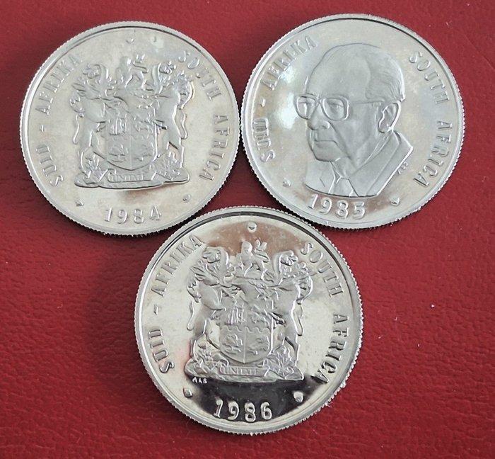 Zuid-Afrika. 1 Rand 1984-1986 PROOF (Lot of 3 Coins), Timbres & Monnaies, Monnaies | Europe | Monnaies non-euro