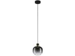 Veiling - EGLO Oilella hanglamp zwart/brass Ø190mm, Gebruikt