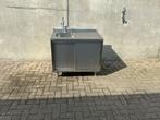 Spoeltafel met schuifdeuren 100 cm, Ophalen of Verzenden, Gebruikt, Inox Meubilair