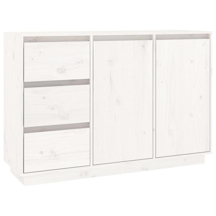 Dressoir Massief Grenen Wit | Tweede Kansje | OP = OP!, Huis en Inrichting, Kasten | Dressoirs, 100 tot 150 cm, 25 tot 50 cm, Met lade(s)