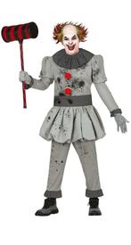 Clown Halloween Kostuum Heren Grijs, Verzenden, Nieuw