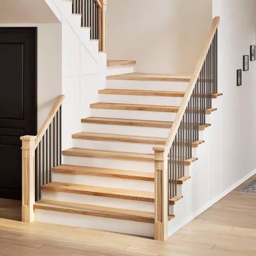 vidaXL Traptreden 2 st 120x30x2 cm onbehandeld massief, Doe-het-zelf en Bouw, Ladders en Trappen, Nieuw, Verzenden