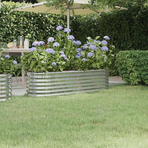 vidaXL Plantenbak 152x40x36 cm gepoedercoat staal, Tuin en Terras, Bloempotten, Nieuw, Verzenden