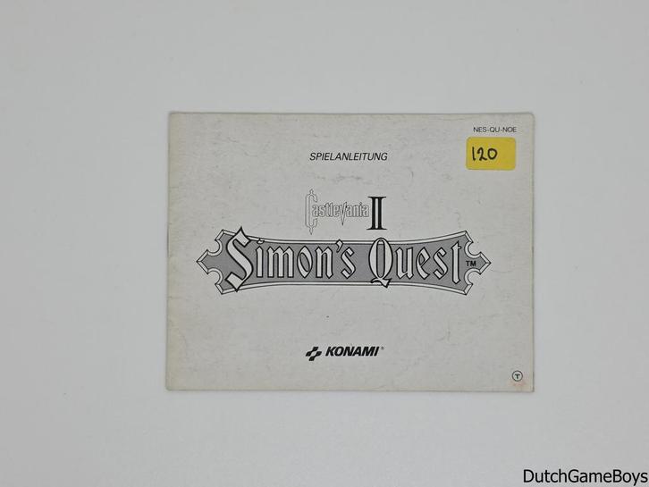 Nintendo NES - Castlevania II Simons Quest - NOE - Manual, Games en Spelcomputers, Games | Nintendo NES, Gebruikt, Verzenden