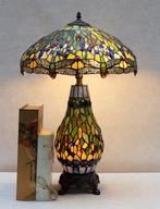 Lamp - Tiffany style - dragonfly - Messing, Glas