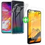 Samsung Galaxy A50 Transparant TPU Hoesje + Screen Protector, Télécoms, Téléphonie mobile | Housses, Coques & Façades | Marques Autre