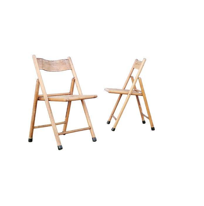 Manifattura Italiana - Klapstoel - Hout - Set houten, Antiek en Kunst, Kunst | Designobjecten