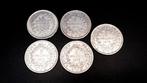 Frankrijk. 5 Francs 1873-A Hercule (lot de 5 monnaies), Postzegels en Munten