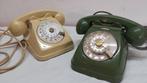 Analoge telefoon - Messing, Plastic, Twee vintage telefoons