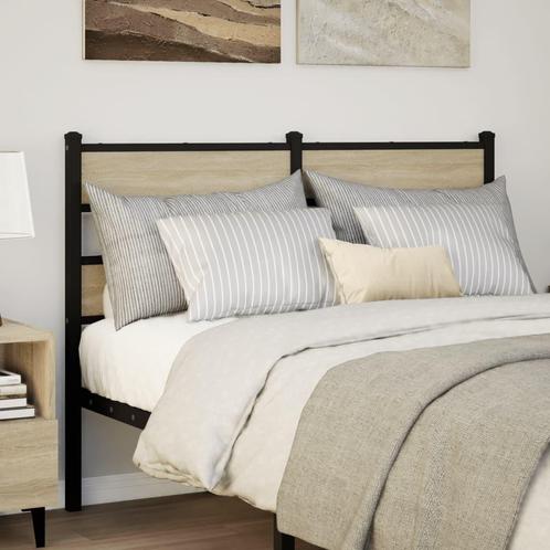vidaXL Hoofdbord 120 cm ijzer en bewerkt hout sonoma, Huis en Inrichting, Slaapkamer | Bedden, Nieuw, Verzenden