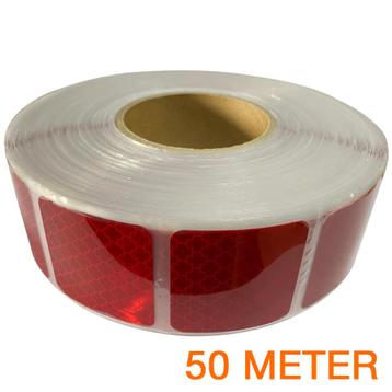 Reflecterende tape gesegmenteerd ECE R104 ROOD 50 meter