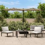 vidaXL Parasol dubbel dak 316x145 cm taupe, Tuin en Terras, Verzenden, Nieuw