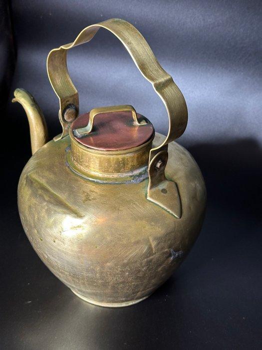 Theepot - Antieke waterkoker van Hollands koper - Koper -, Antiek en Kunst, Curiosa en Brocante