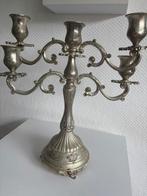 Chandelier Ancien Plaqué Argent de Style Baroque à Cinq, Antiek en Kunst