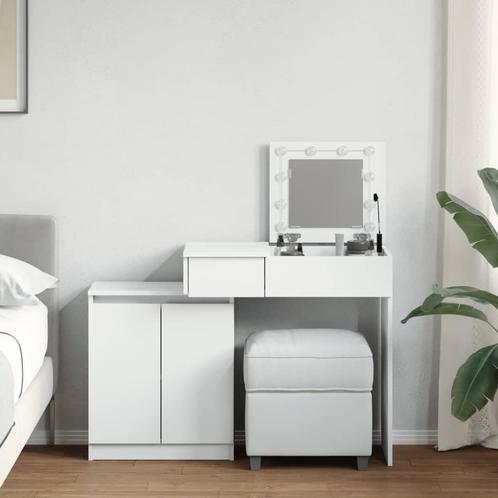vidaXL Kaptafel met LED 115x37x110,5 cm wit, Huis en Inrichting, Tafels | Kaptafels, Nieuw, Verzenden