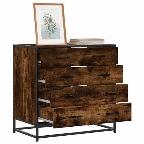 vidaXL Ladekast 70x41x70 cm bewerkt hout gerookt, Huis en Inrichting, Kasten | Overige, Nieuw, Verzenden