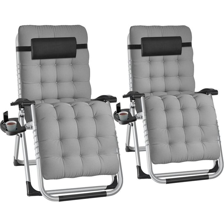 tectake Ligbed Cloud inklapbaar, traploos verstelbaar - lich, Tuin en Terras, Overige Tuin en Terras, Verzenden