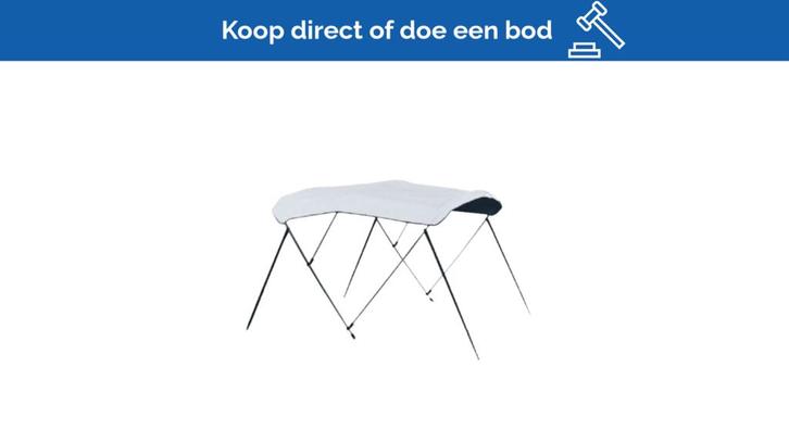 Bieden: Carver 3 bow 73 to 78 inch white vinyl bimini canva, Watersport en Boten, Bootonderdelen, Ophalen of Verzenden