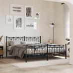 vidaXL Bedframe met hoofd- en voeteneinde metaal zwart, Verzenden, Nieuw