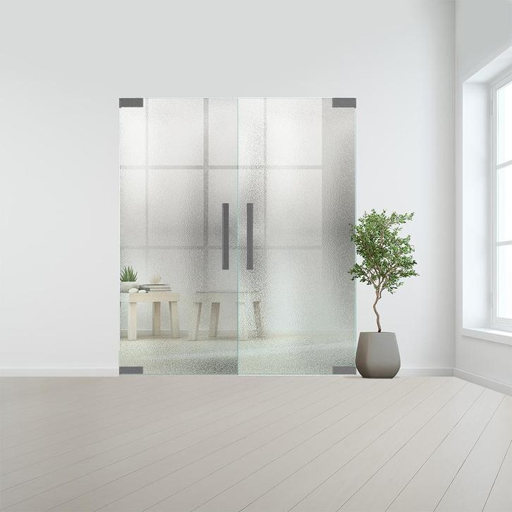Glazen dubbele binnendeur zonder kozijn RVS beslag-Crepi geh, Doe-het-zelf en Bouw, Glas en Ramen, Nieuw, Verzenden