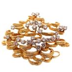 18 krt. Gouden fantasy broche met diamanten ca. 2,00 ct., Goud, Met edelsteen, Gebruikt, Ophalen of Verzenden