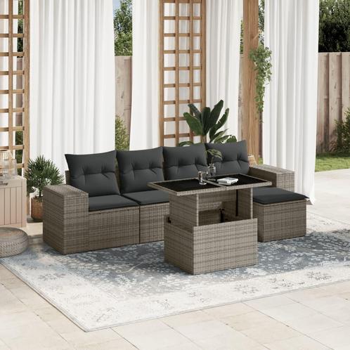 vidaXL Salon de jardin 6 pcs avec coussins gris résine, Jardin & Terrasse, Ensembles de jardin, Salons de jardin, Neuf, Envoi