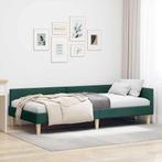 vidaXL Hoek Bed Frame met hoofdeinde Donkergroen 100 x 200, Huis en Inrichting, Slaapkamer | Bedden, Verzenden, Nieuw