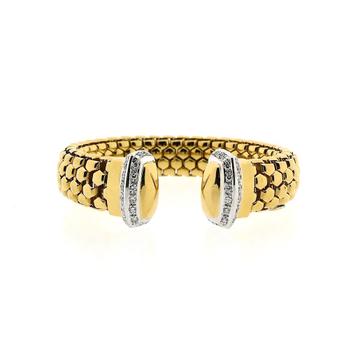 18 Krt. Bicolor gouden armband met diamant; 0,80 ct; Ø 55.. beschikbaar voor biedingen