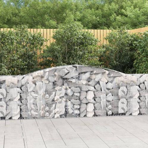 vidaXL Schanskorven 9 st gewelfd 400x30x80/100 cm ijzer, Tuin en Terras, Bloempotten, Nieuw, Verzenden