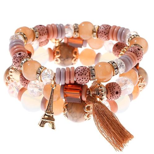 Fako Bijoux® - Armband Set - Boho - Bohemian - Eiffeltoren -, Handtassen en Accessoires, Armbanden, Verzenden