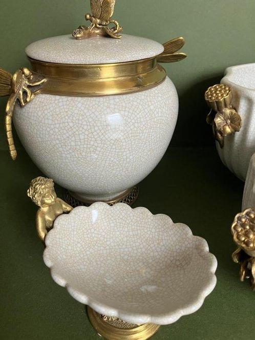 G&C Interiors - Vase (4) - Bronze, Porcelaine - Décorations, Antiek en Kunst, Curiosa en Brocante