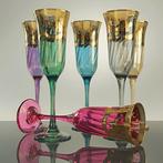 Secoloventesimo - Champagne fluitje (6) - Venice kleur goud, Antiek en Kunst