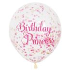 Confetti Ballonnen Birthday Princess 30cm 6st, Hobby & Loisirs créatifs, Verzenden