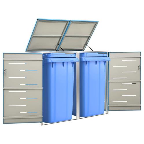 vidaXL Containerberging dubbel 138x77,5x112,5 cm roestvrij, Doe-het-zelf en Bouw, Containers, Verzenden
