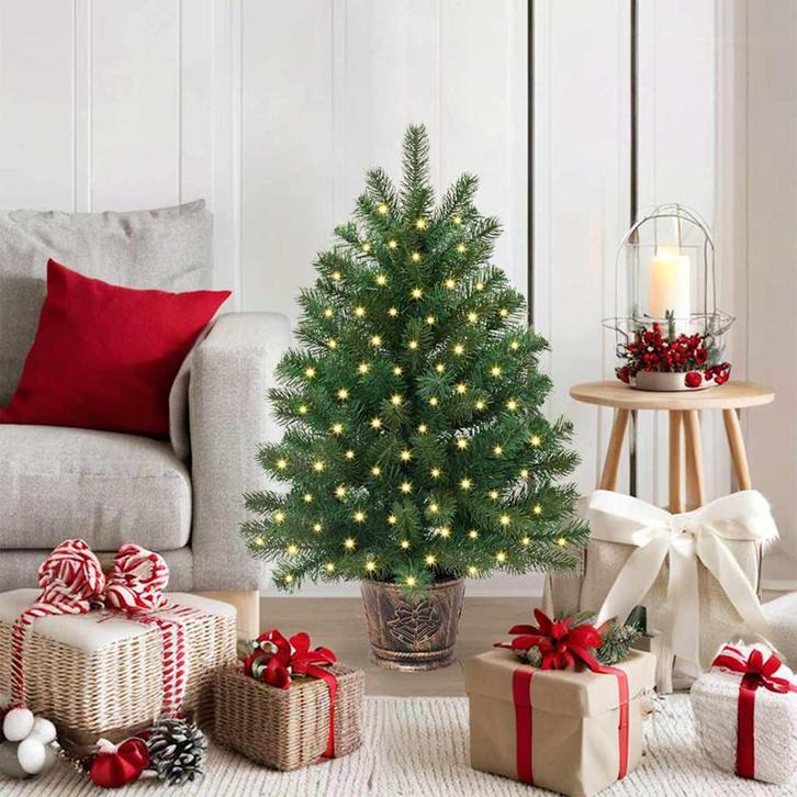 vidaXL Kunstkerstboom met 150 LED met standaard Groen 95 cm, Diversen, Kerst, Nieuw, Verzenden