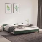 vidaXL Cadre de lit avec tête de lit Vert foncé 180x200, Neuf, Verzenden