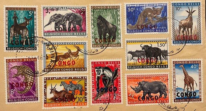 Belgisch-Congo 1960 - Republiek Congo - Fauna van Congo met, Postzegels en Munten, Postzegels | Europa | België