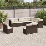 vidaXL Salon de jardin avec coussins 12 pcs marron, Verzenden, Neuf, Salons de jardin