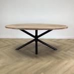 eetkamertafel ovaal 180x100 cm,  mangohout - zwart, Huis en Inrichting, Tafels | Eettafels, Gebruikt