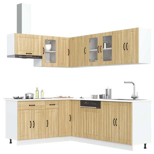 vidaXL 11-delige Keukenkastenset Lucca bewerkt hout sonoma, Huis en Inrichting, Kasten | Overige, Nieuw, Verzenden