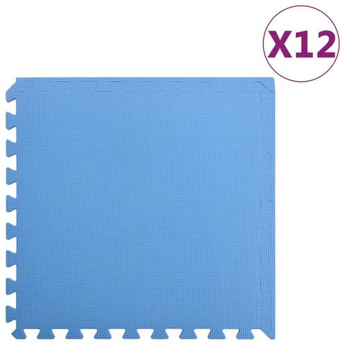 vidaXL Vloermatten 12 st 4,32  EVA-schuim blauw, Sport en Fitness, Fitnessmaterialen, Nieuw, Verzenden