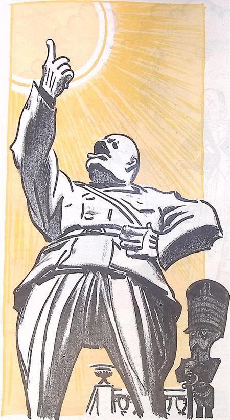 Mussolini eist zijn plaats onder de zon op spotprent, Antiek en Kunst, Kunst | Litho's en Zeefdrukken, Verzenden