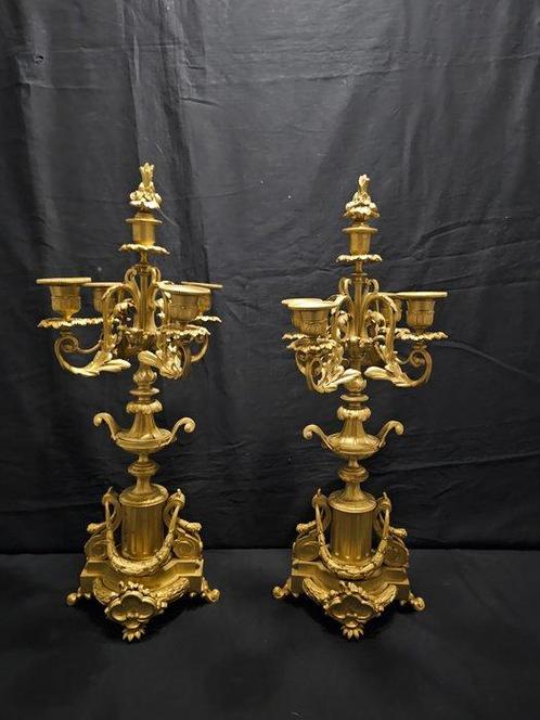 Chandelier - (2) - Bronze doré, Antiek en Kunst, Antiek | Klokken