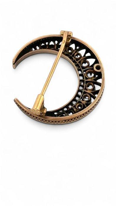 Broche - 18 carats Or jaune, Argent Diamant (Naturelle), Bijoux, Sacs & Beauté, Bijoux anciens