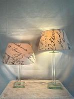 Doli design - Lamp - Glas, Textiel - Twee tafellampen