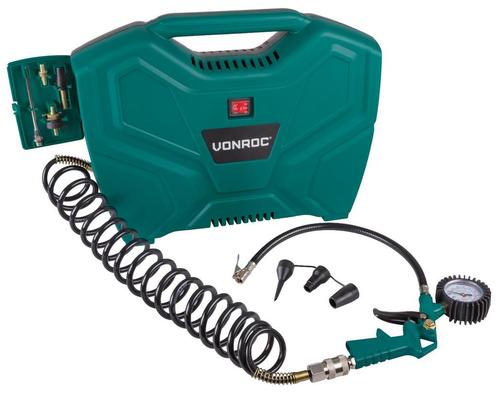 Draagbare compressor 1100W - 8 bar | Olievrij – Incl. 11, Doe-het-zelf en Bouw, Compressors, Nieuw, Verzenden