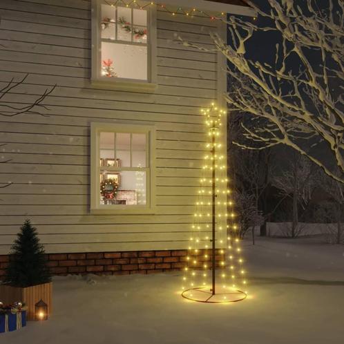 vidaXL Arbre de Noël cône Blanc chaud 108 LED 70x180 cm, Diversen, Kerst, Verzenden