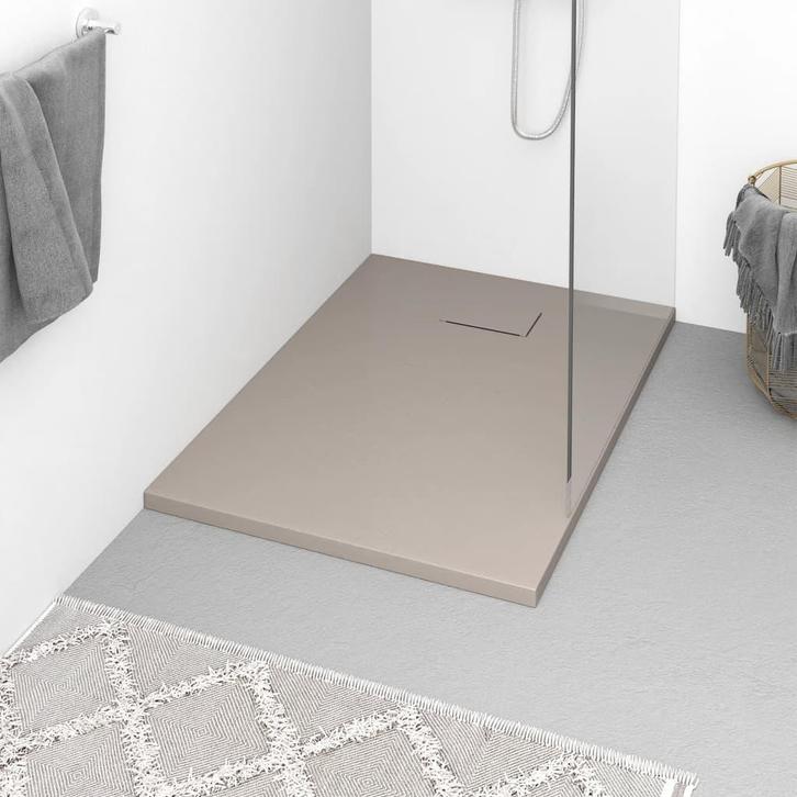vidaXL Douchebak 100x70 cm SMC bruin, Doe-het-zelf en Bouw, Sanitair, Nieuw, Verzenden