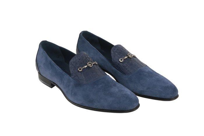 STEFANO RICCI Suede & Alligator Loafers – Sapphire Blue – SR, Vêtements | Hommes, Chaussures