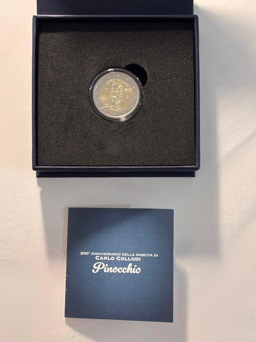 Italië. 2 Euro 2026 Pinocchio Reverse Proof (Zonder, Postzegels en Munten, Munten | Europa | Niet-Euromunten